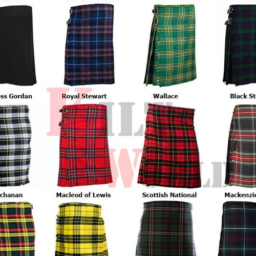 Scottish Highland Men Tartan Kilt Traditional Wear 5 Yard 13