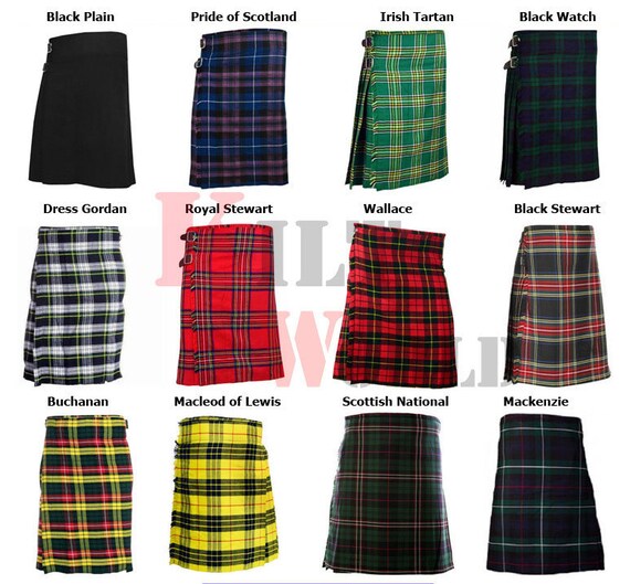 Traditional Kilts Highland Scottish Mackenzie Tartan Mens Kilt Sizes 26 to 48 