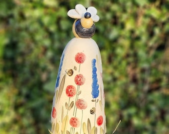 Insektenhotel Keramik mit dicker Hummel - handgemacht&frostfest - nachhaltiges Geschenk/  für Gartenfreunde und Gartenliebhaber