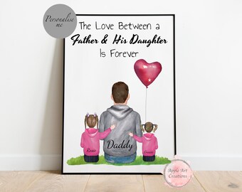 Fathers day gift, Personalised gifts, Gifts for dad, Father and daughter, Daddys girls