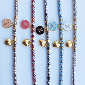 CUSTOMIZABLE BRACELETS with Letter Name and Heart