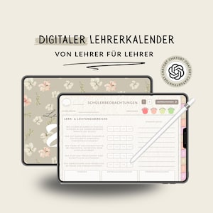 Digitaler Lehrerplaner 2025 2026 DEUTSCH / Goodnotes Lehrerkalender 25 26 / Schulplaner IPad / Unterrichtsplaner / ChatGPT verknüpft