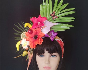 Tropical fruit headpiece Carmen miranda costume Chiquita banana hat