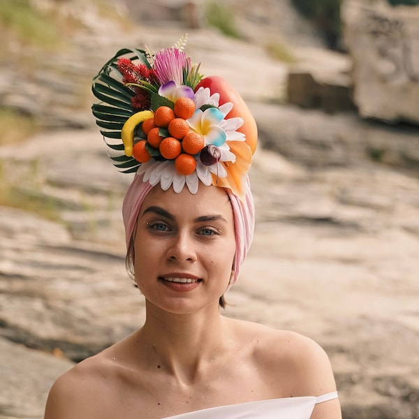 Carmen Miranda Chapeau fruit Turban fruits tropicaux Coiffe tropicale Livraison depuis la Grèce