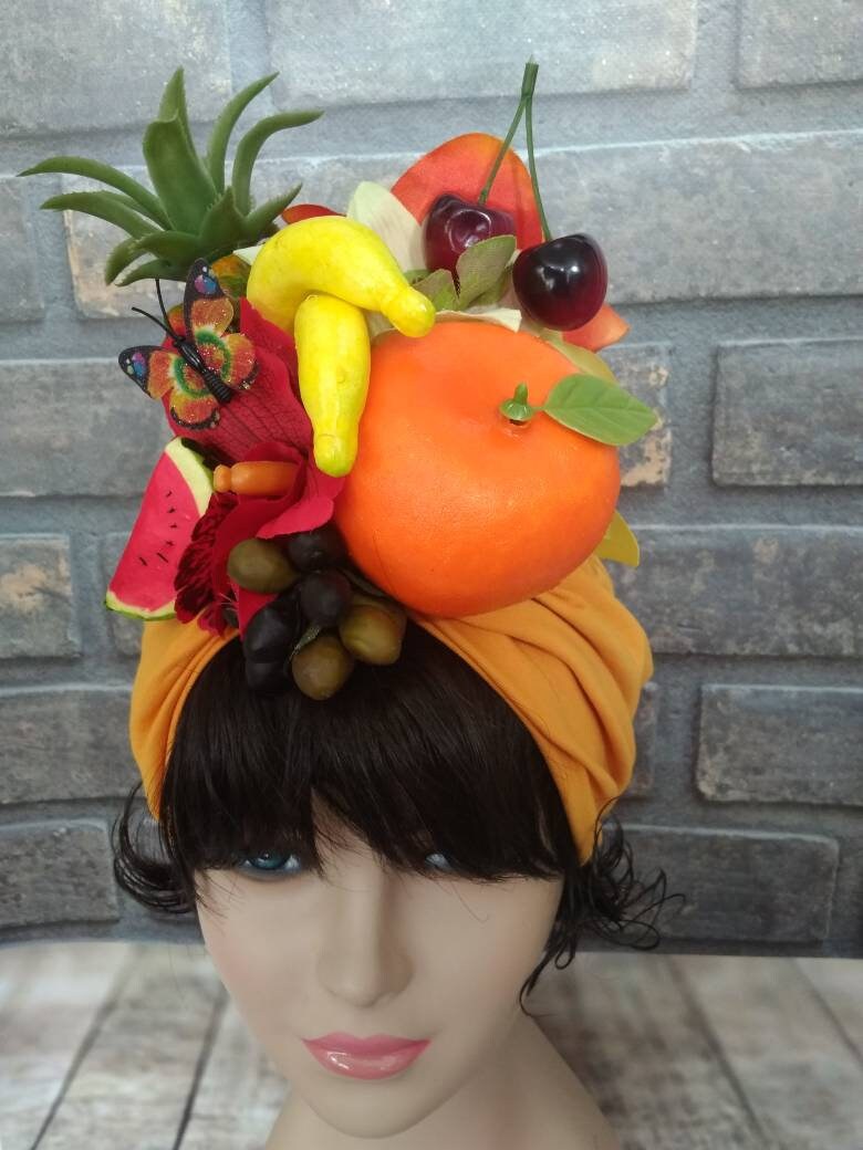 Orange fruit hat Carmen miranda hat Tutti frutti party hats Etsy