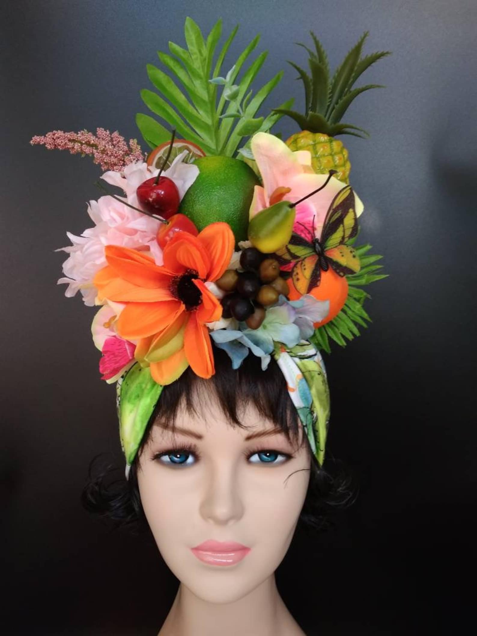 Citrus Carmen Miranda turban Fruit headdress for women | Etsy