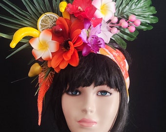 Tropical fruit headpiece Carmen miranda costume Chiquita banana hat