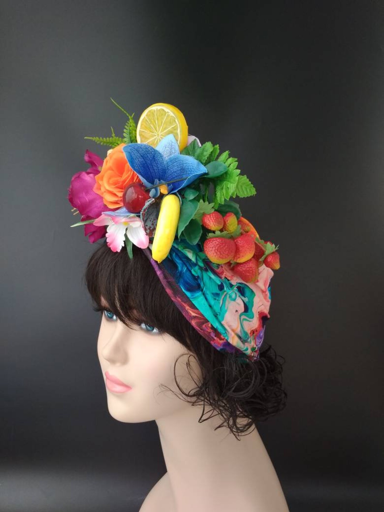 Colourful Carmen Miranda turban Fruit hat Chiquita banana Etsy