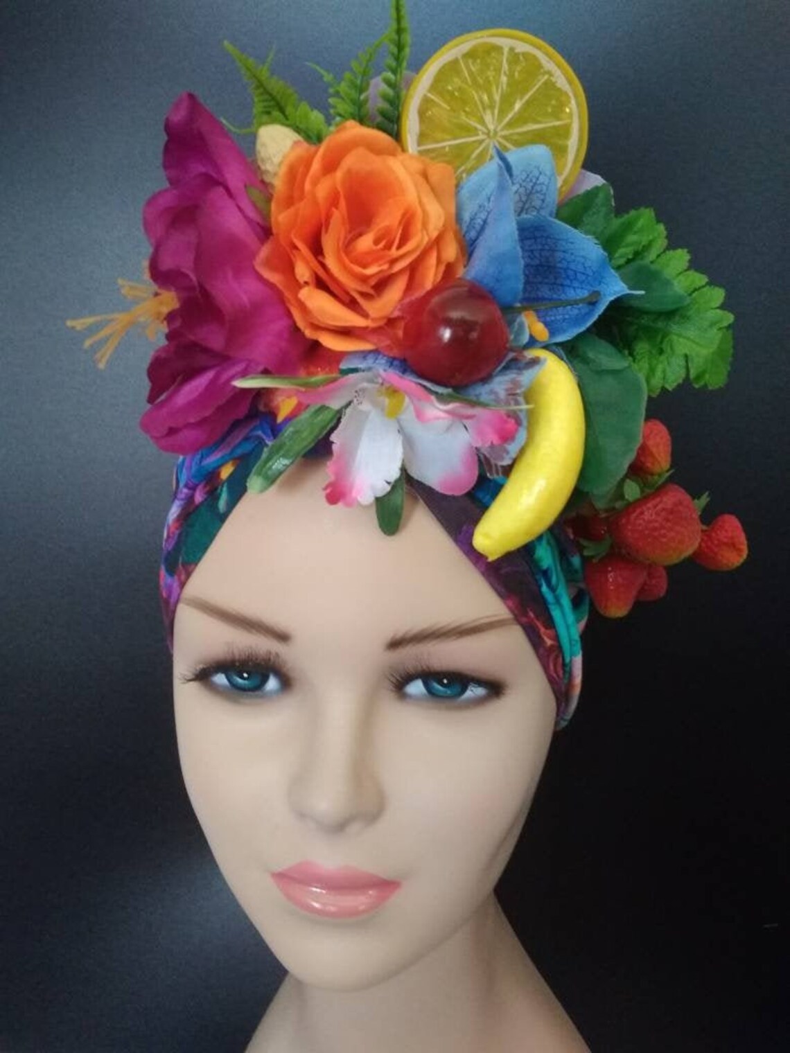 Colourful Carmen Miranda turban Fruit hat Chiquita banana Etsy