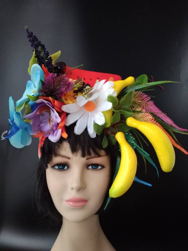 Fruit hat Carmen Miranda turban Chiquita banana costume for Etsy