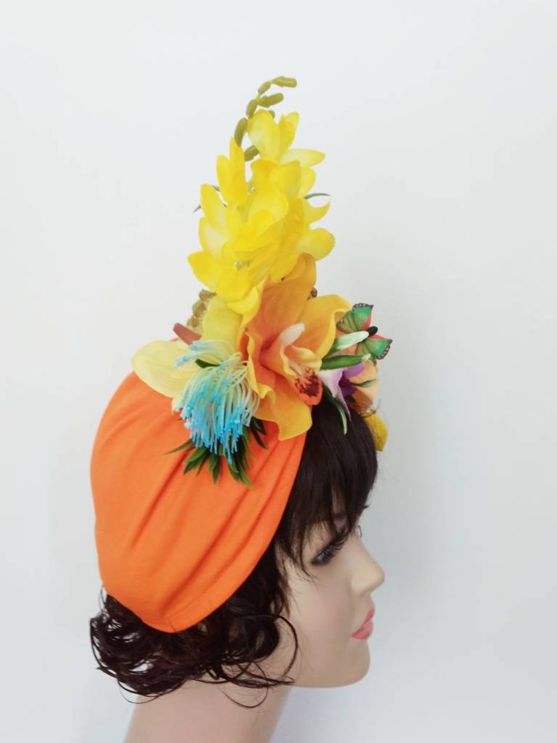 Orange Carmen Miranda hat Tropical fruits turban Fruit Etsy