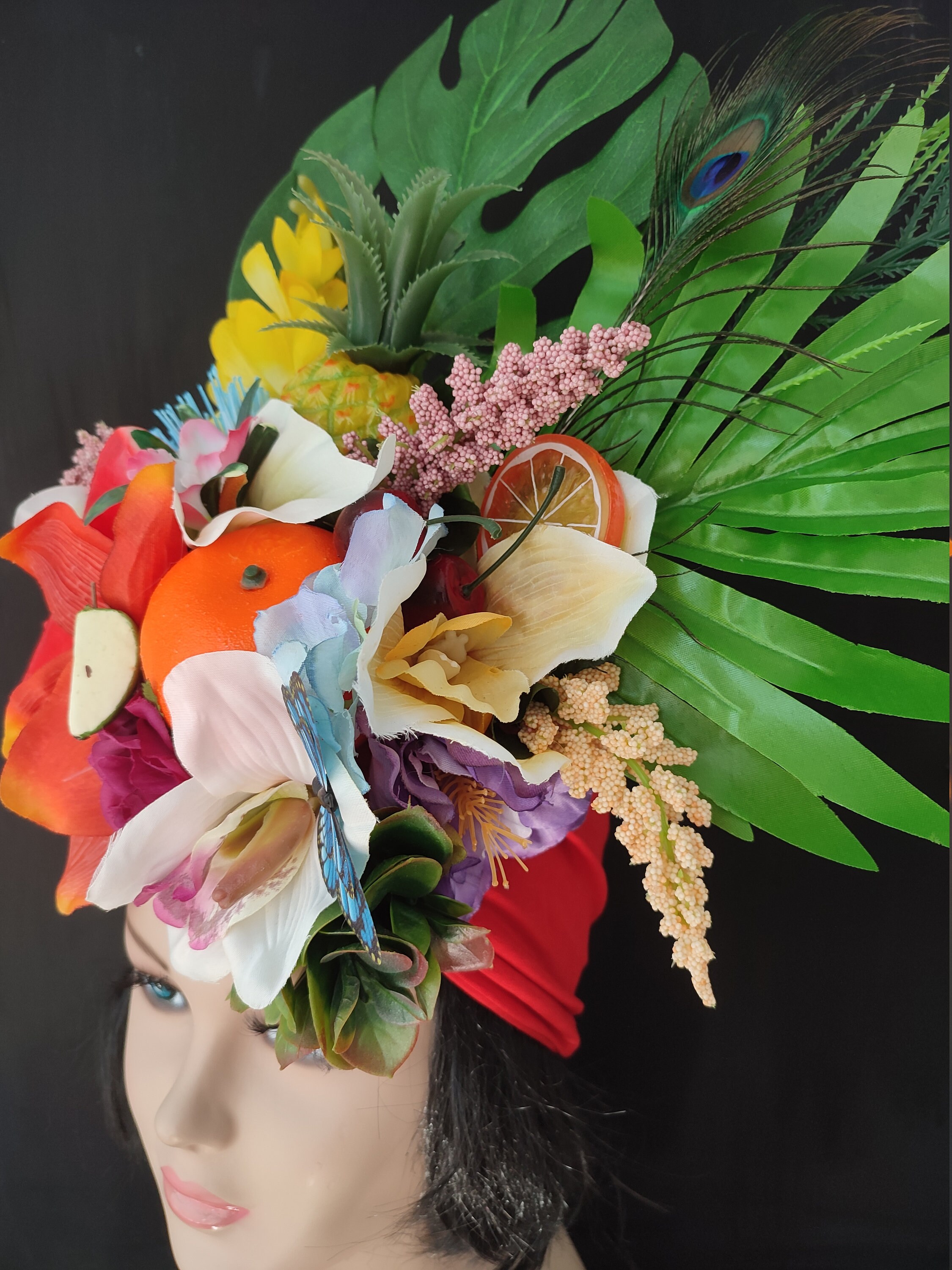 Large fruit headdress Jungle headdress Carmen Miranda turban Etsy