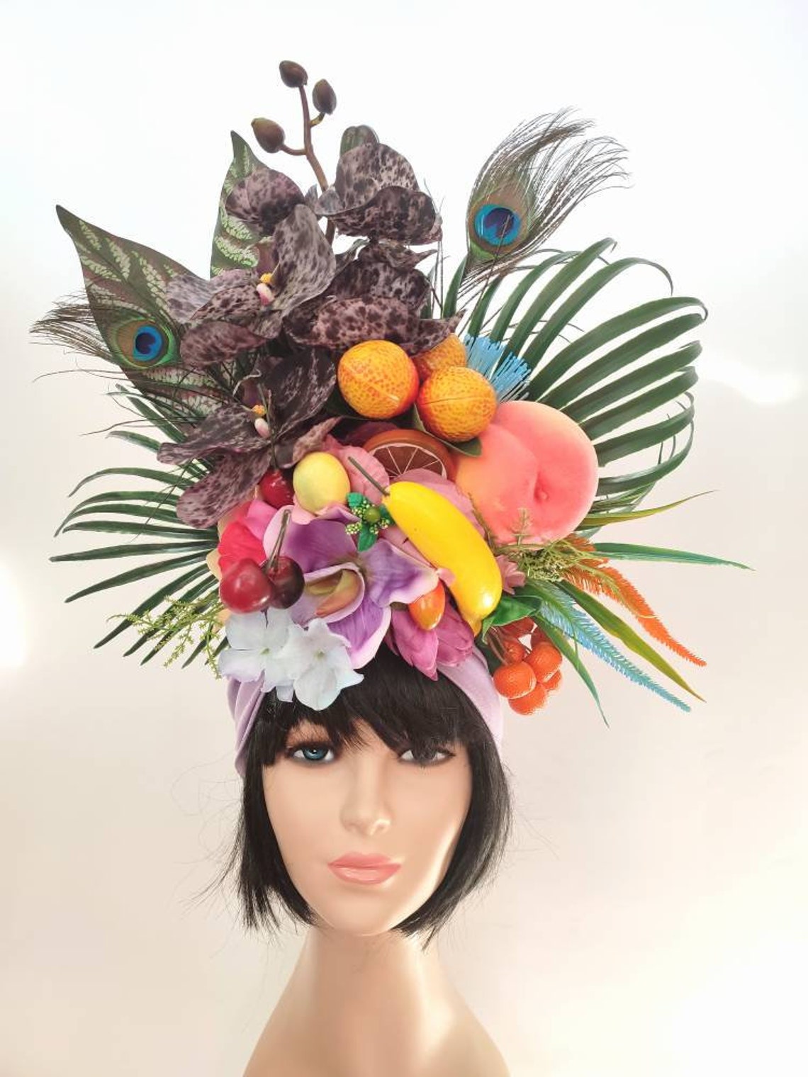 Large fruit headdress Carmen miranda hat 30th birthday | Etsy