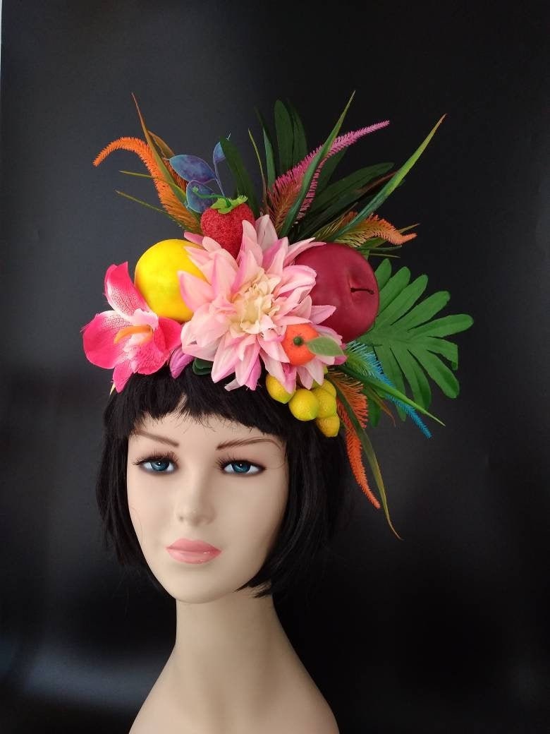 Tropical fascinator for women Fruit headdress Carmen miranda | Etsy