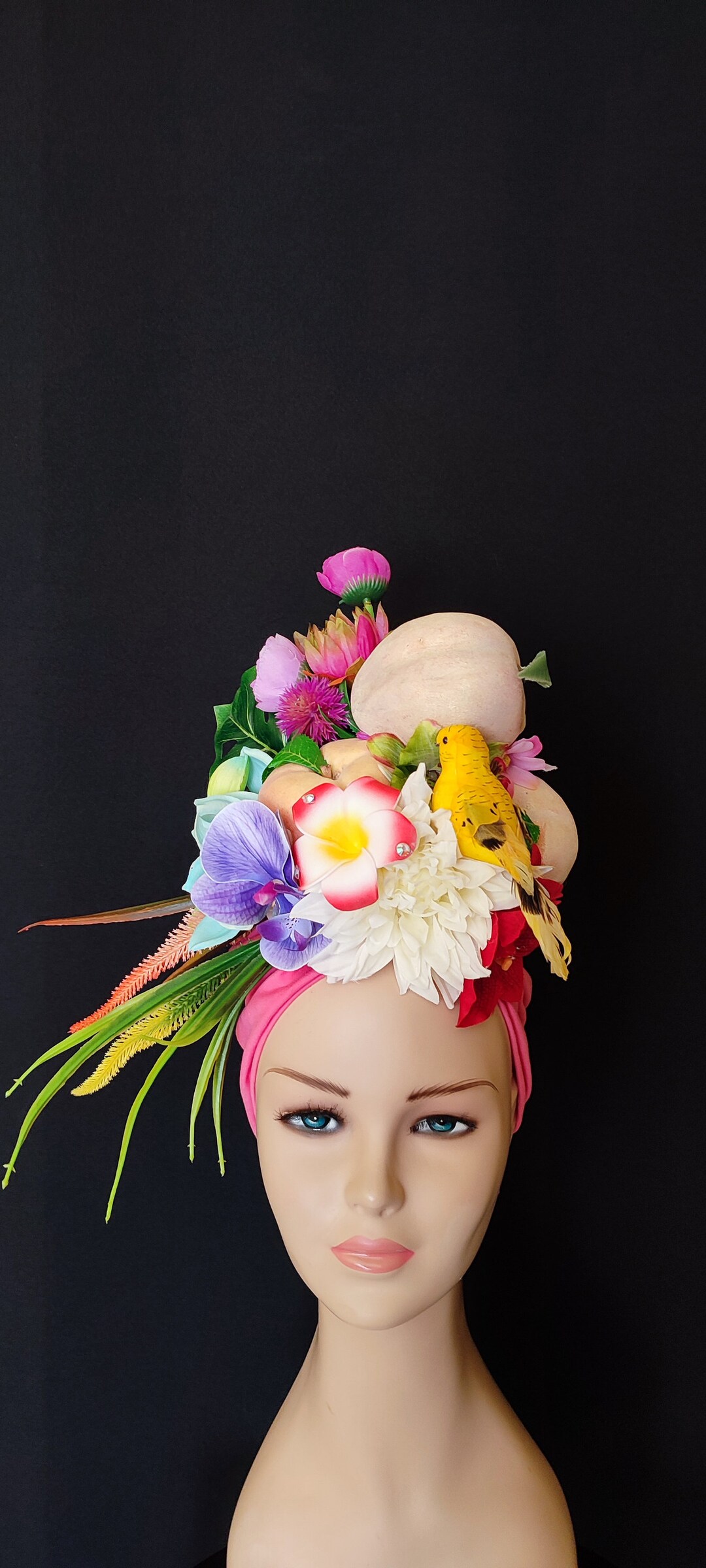 Pink Tutti Frutti Hat Chiquita Banana Costume Carmen Miranda Fruit Hat Fruit Headdress Etsy