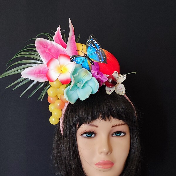 Tropical headdress Carmen Miranda costume Tropical fruits headpiece Carmen miranda headpiece Delivery from USA