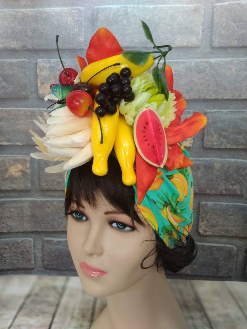 Carmen Miranda hat Tropical fruits turban Chiquita banana Etsy