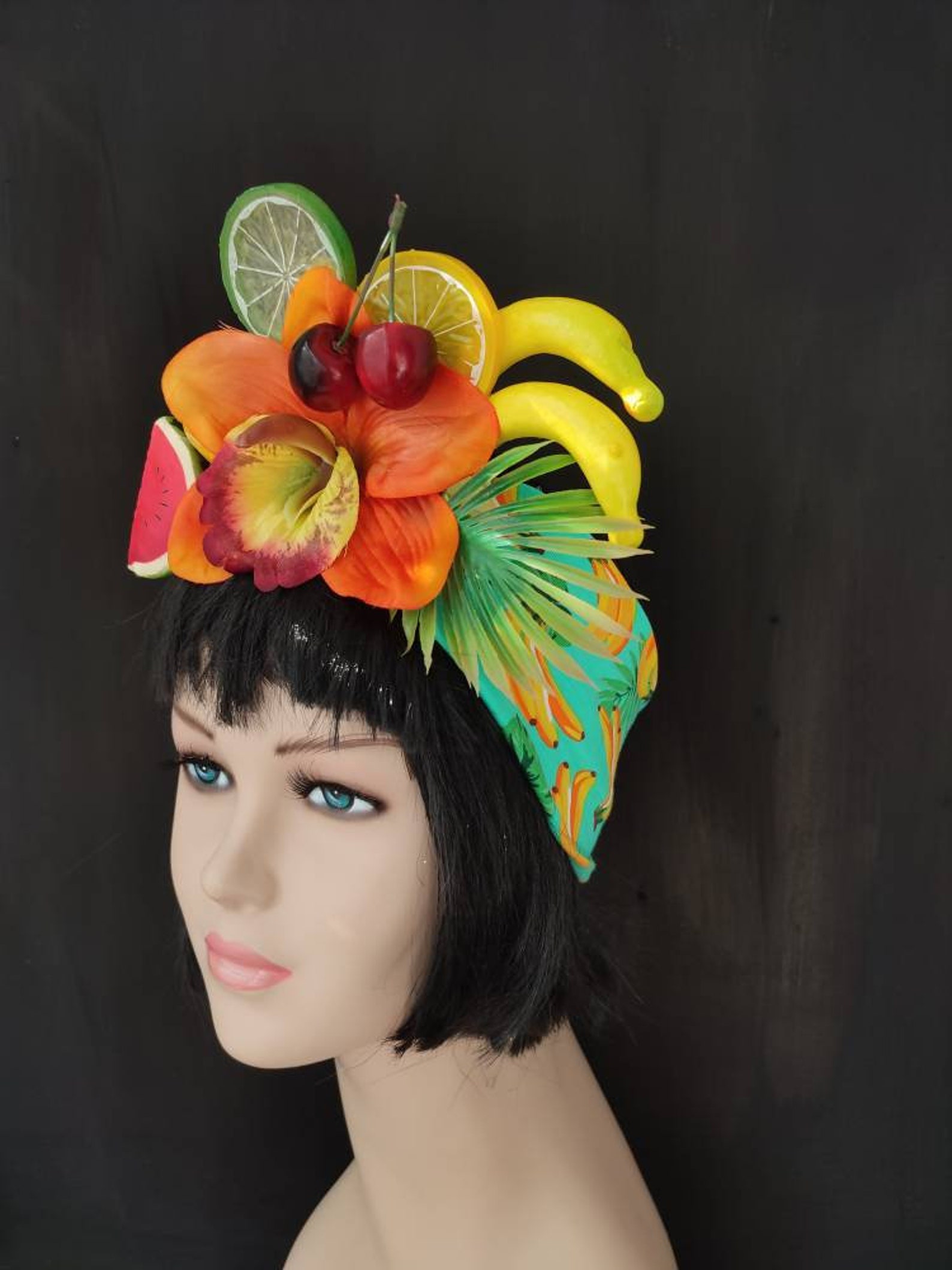 Banana fruit headband Carmen miranda headpiece Fruit headpiece Etsy