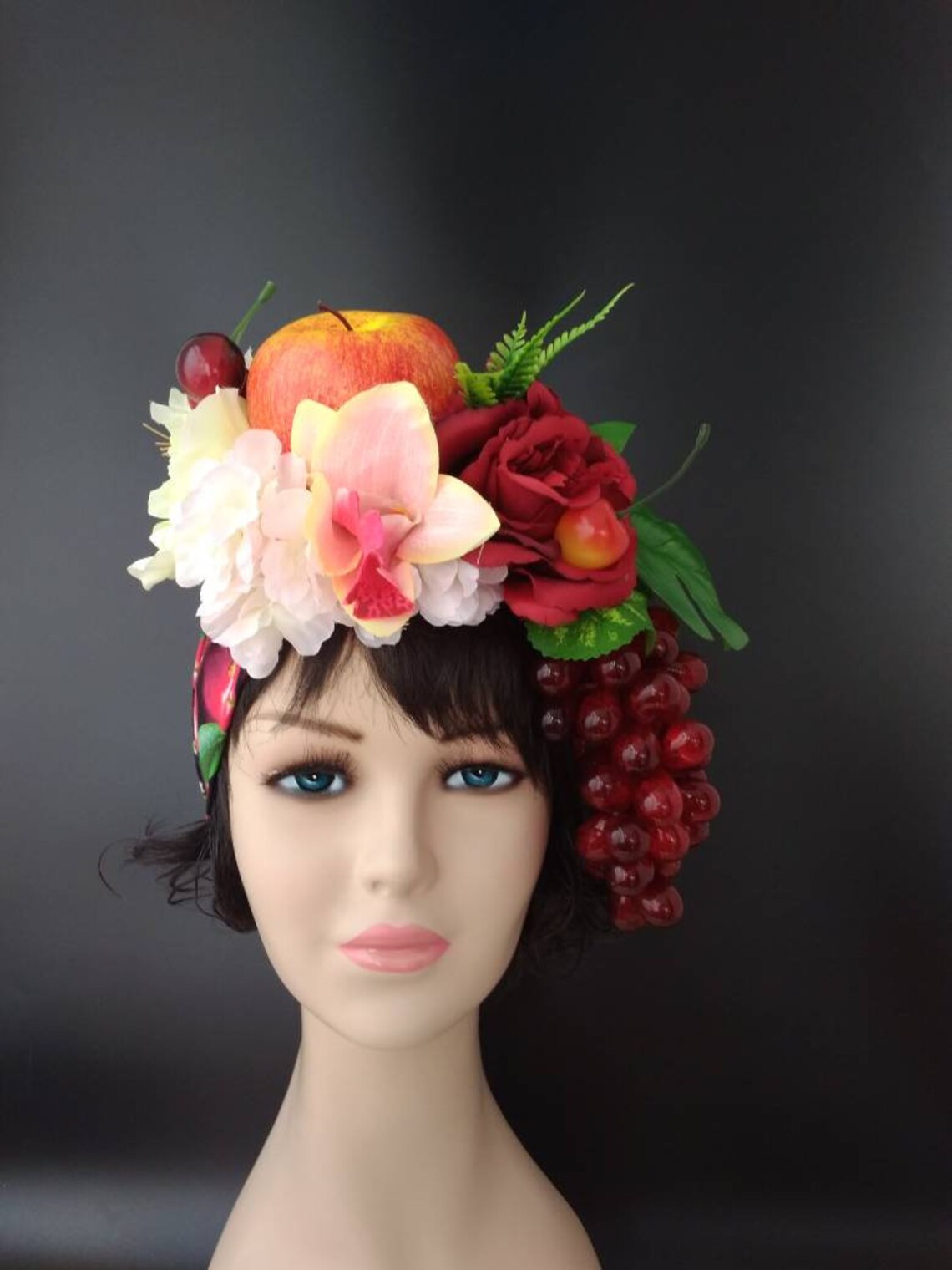Fruit fascinator Carmen Miranda headpiece Tropical fruits Etsy