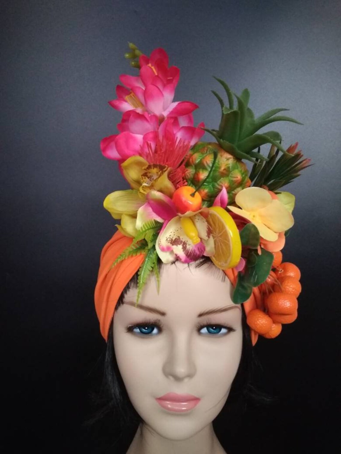 Carmen Miranda costume Fruit hat Tropical fruits turban Etsy