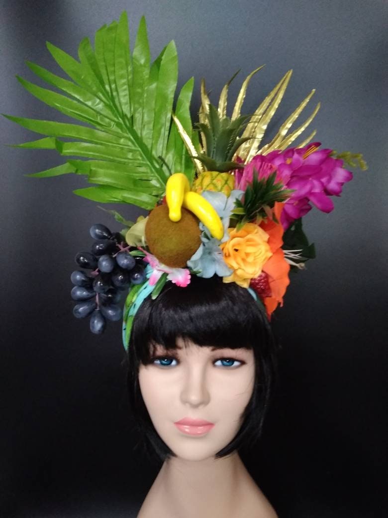 Tropical costume Carmen Miranda hat Fruit headdress | Etsy