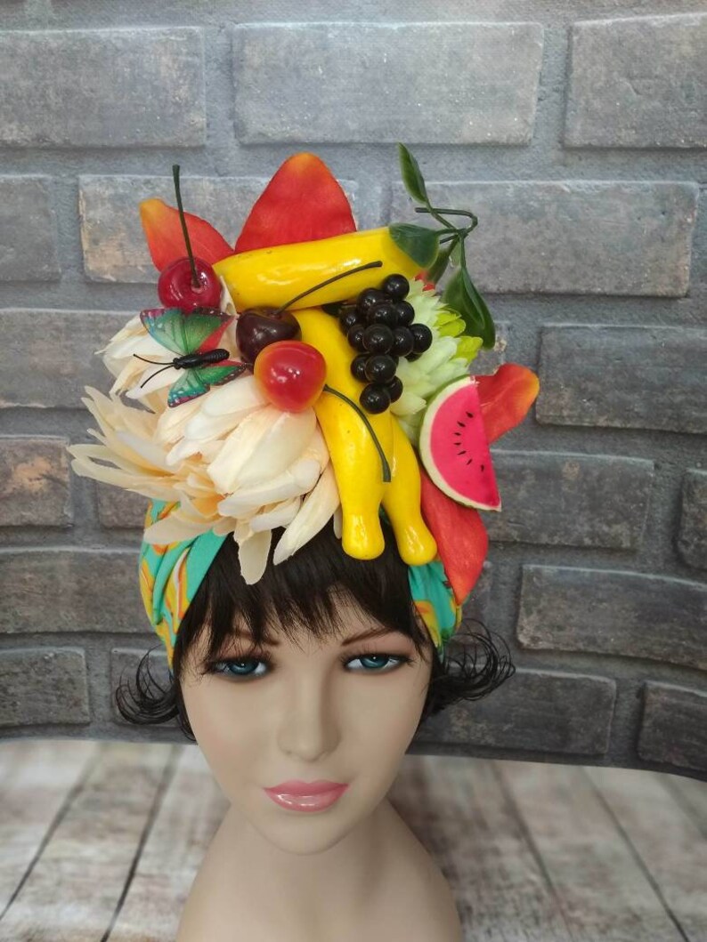 Carmen Miranda hat Tropical fruits turban Chiquita banana Etsy