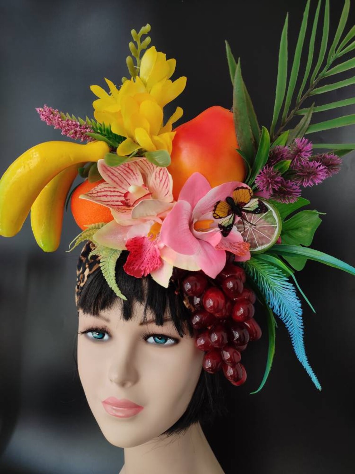 Leopard Carmen Miranda Fruit hat Carmen Miranda costume Etsy