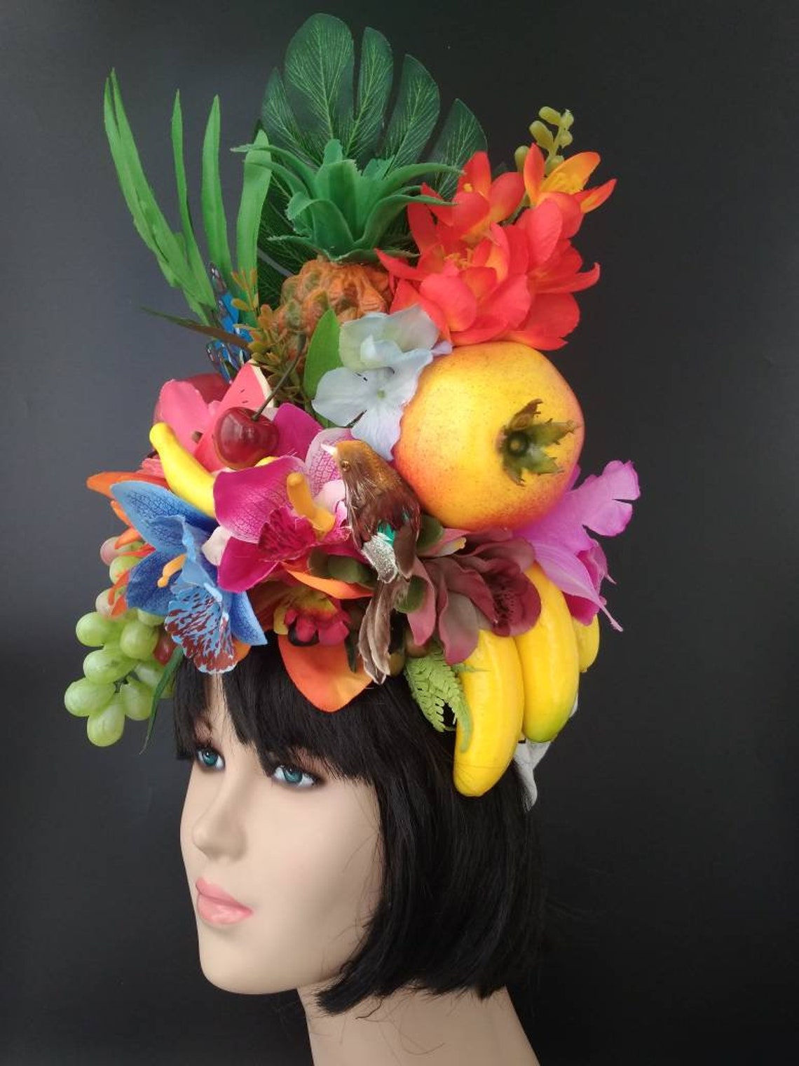 Tropical fruit headdress Carmen Miranda fruit hat Fruit turban | Etsy