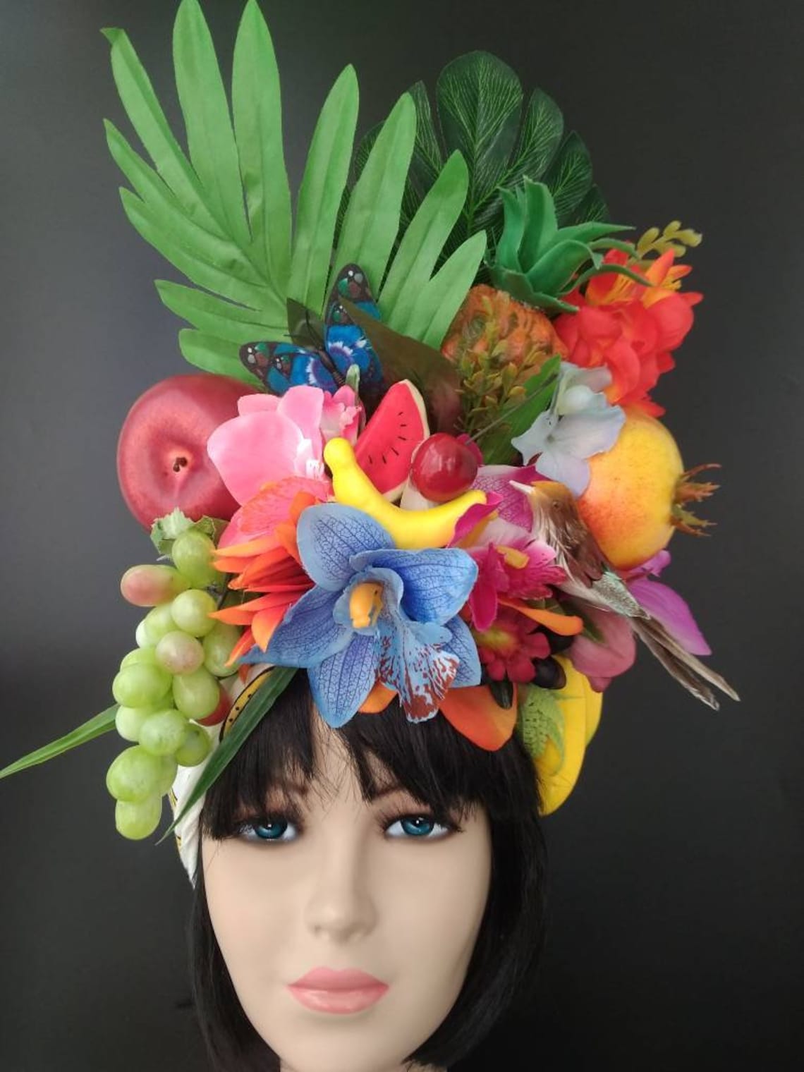 Tropical fruit headdress Carmen Miranda fruit hat Fruit turban | Etsy