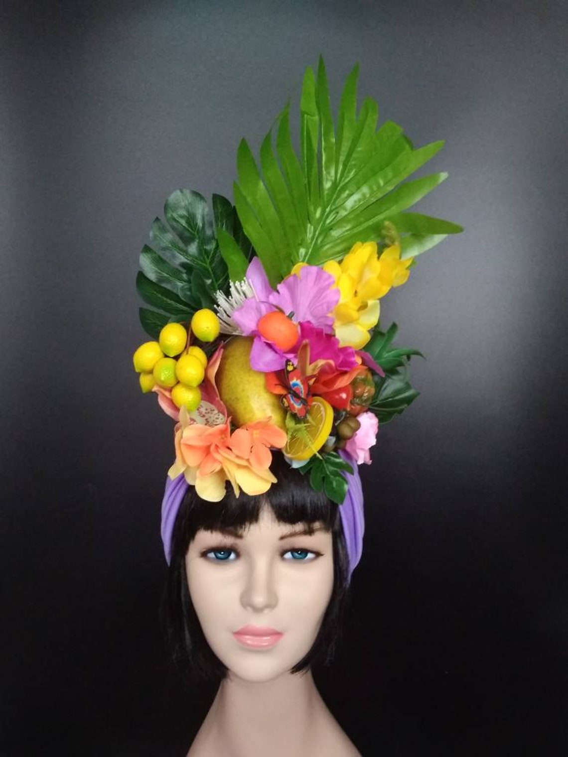 Tropical fruits turban Carmen miranda hat Tropicana headdress Etsy