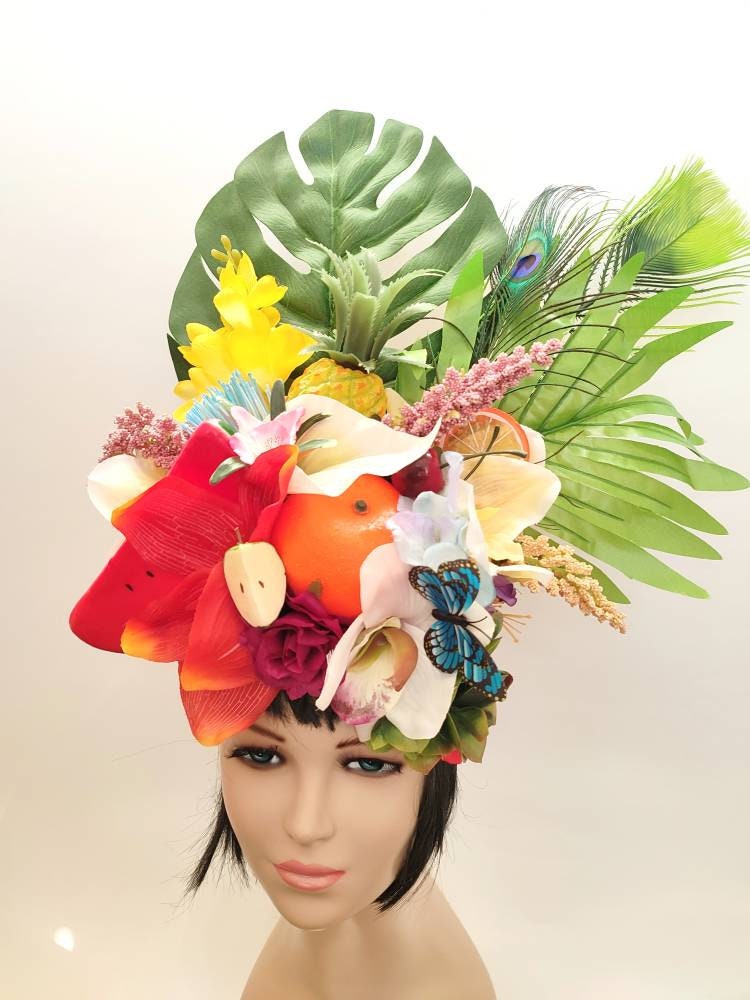 Large fruit headdress Jungle headdress Carmen Miranda turban Etsy