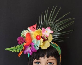 Tropical fruits headband Carmen miranda headband Fruit headpiece   Delivery from USA