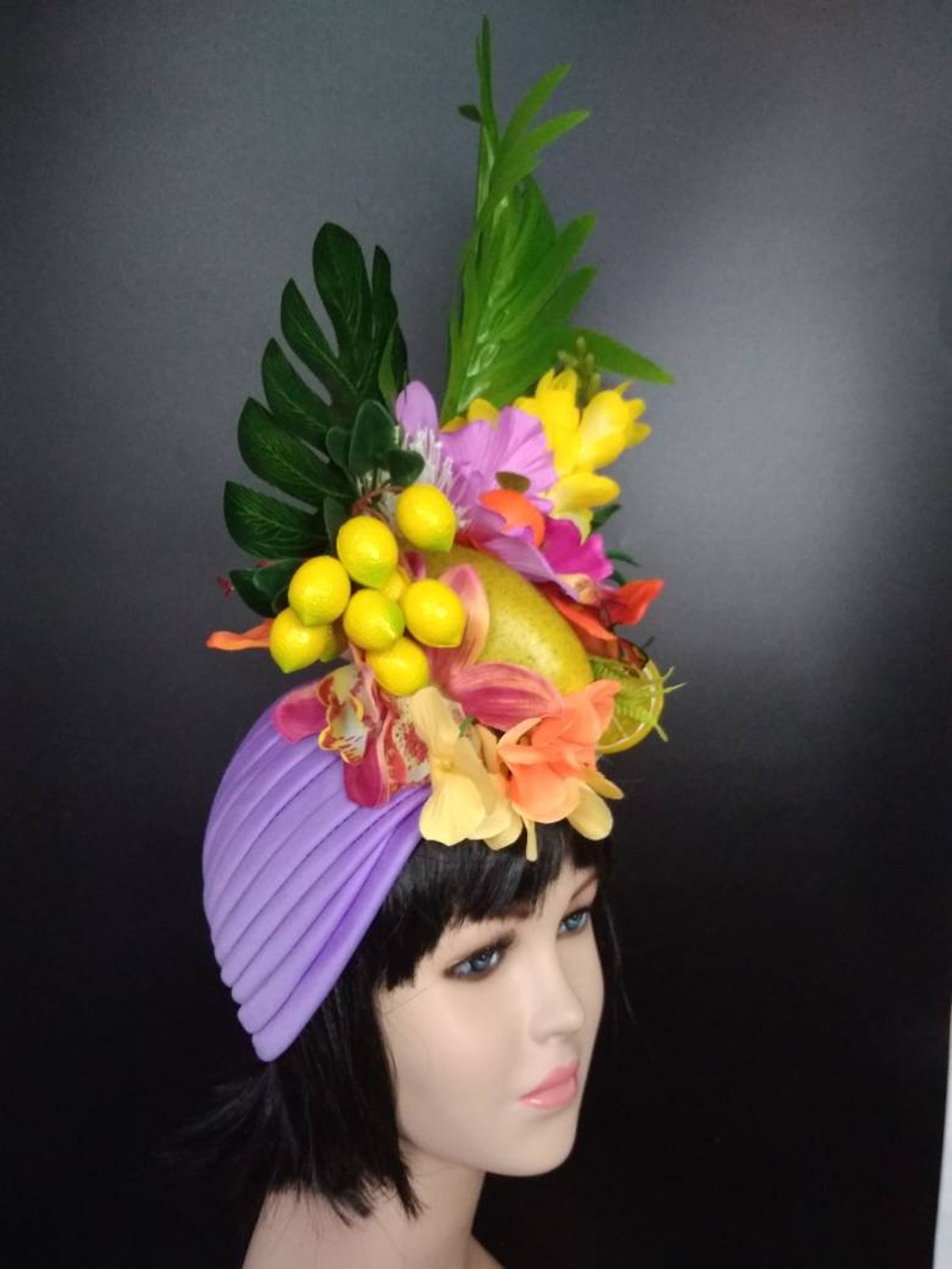 Tropical fruits turban Carmen miranda hat Tropicana headdress Etsy
