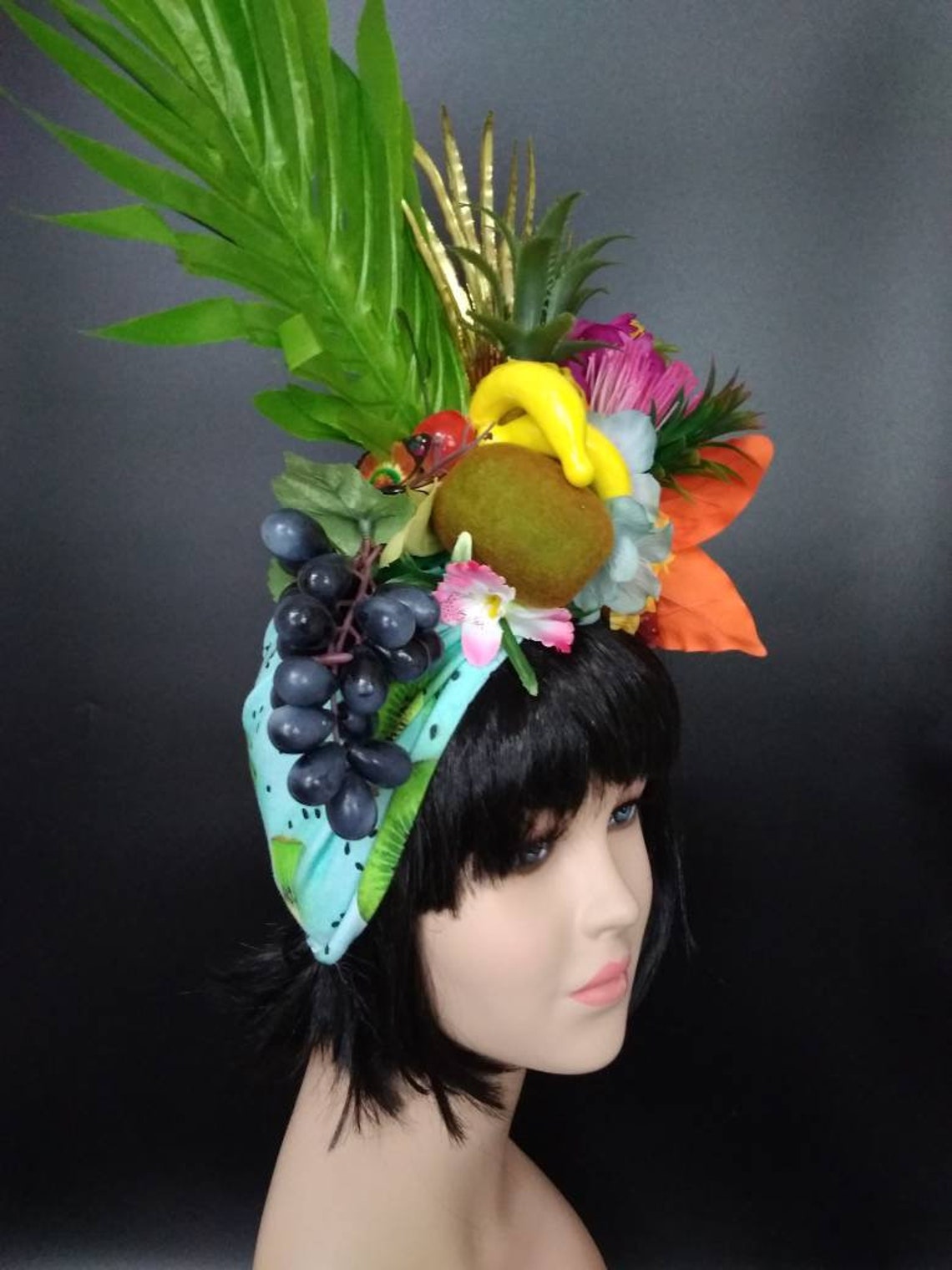 Tropical costume Carmen Miranda hat Fruit headdress Etsy