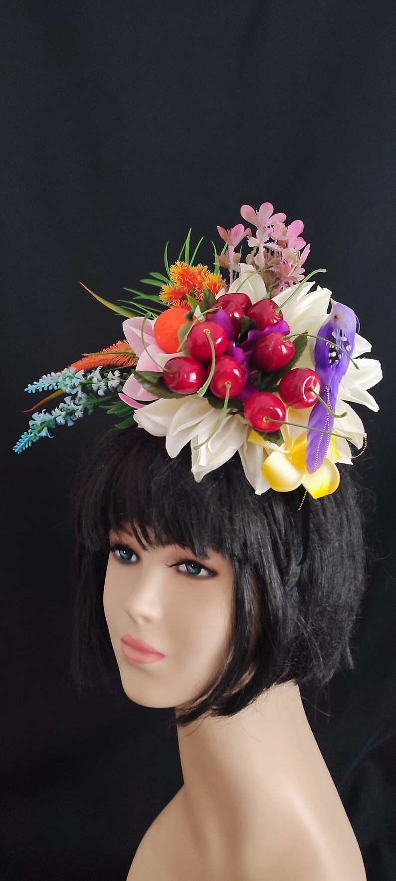 Tropical Parrot Fascinator Halloween Costume Women Jungle Headpiece