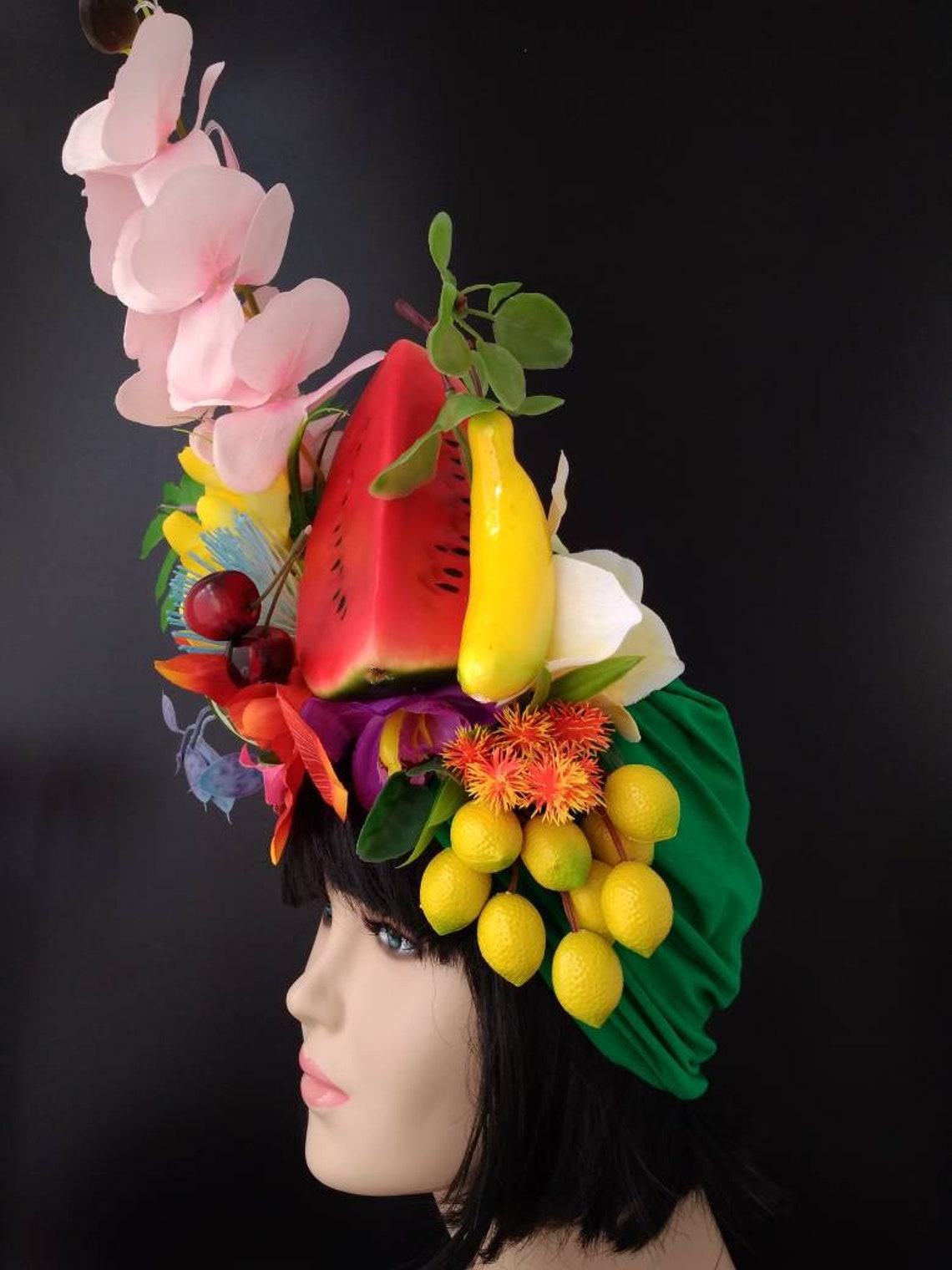 Carmen Miranda turban Tutti frutti hat Fruit headdress MADE TO Etsy