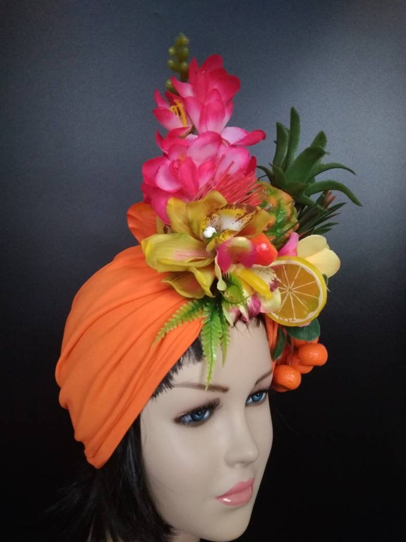 Carmen Miranda costume Fruit hat Tropical fruits turban Etsy