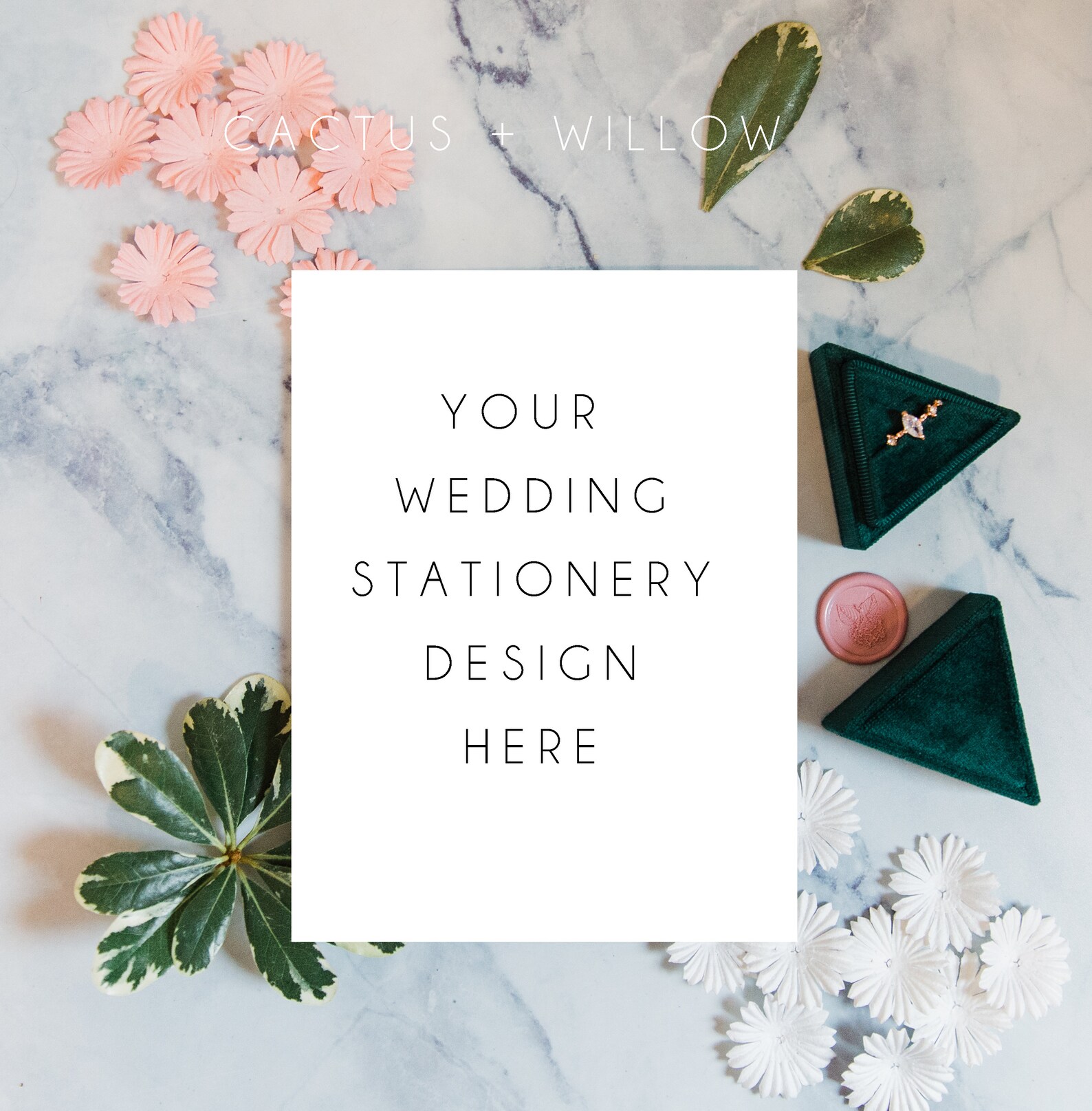 Modern Emerald Green Wedding Stationery Mockup Flat Lay | Etsy
