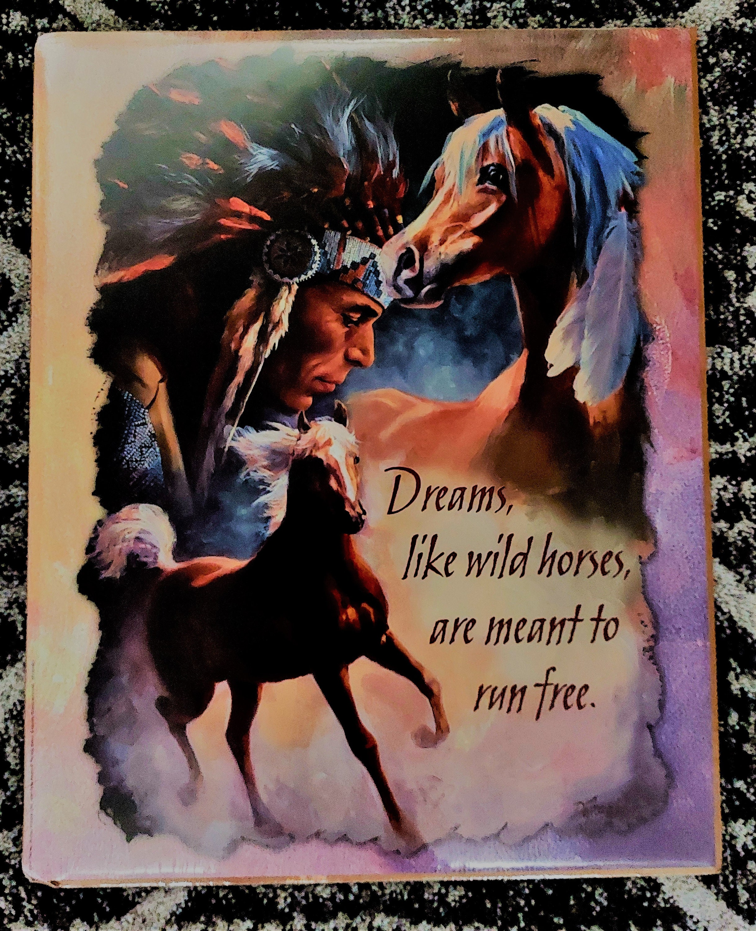 Leanin' Tree Vintage Poster Print Native American Indian, Palomino