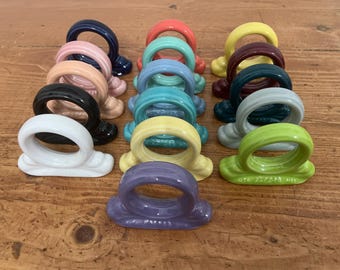 Fiesta NAPKIN RING SET of 18 Fiestaware Post '86 Ceramic Napkin Rings
