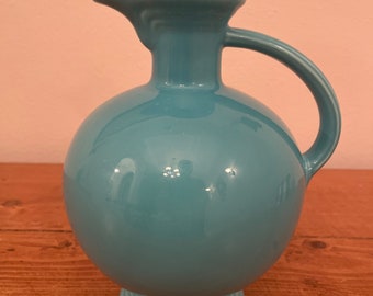 Fiesta Carafe in VINTAGE TURQUOISE BLUE Fiestaware Vintage Carafe Pitcher with Cork Lid
