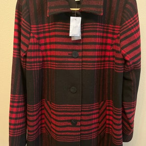 J JILL Peacoat Plaid Coat NWT- Size XS