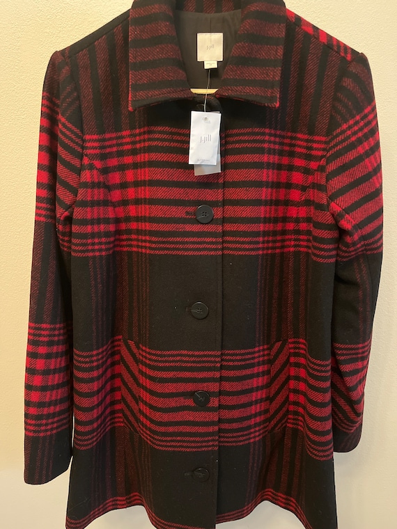 J JILL Peacoat Plaid Coat NWT- Size XS