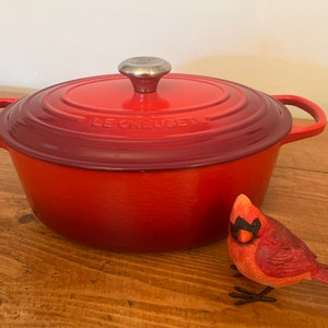 Le Creuset  #31 6.75 Quart Oval Dutch Oven - Red Cerise - Excellent Cast Iron Pot Deep Fryer