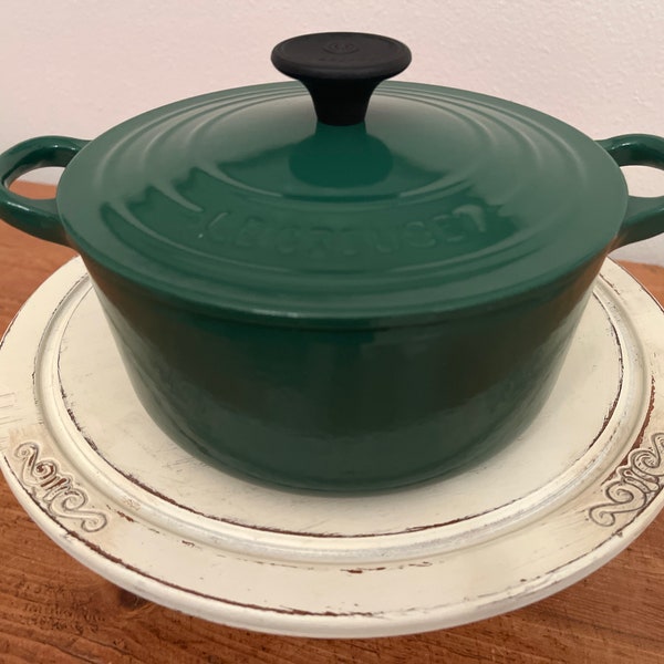 Le Creuset #18 2 Quart HUNTER GREEN Dutch Oven cast iron pot rice pot