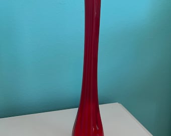Mid Century Modern MCM 14" Amberlina UV Petal Vase