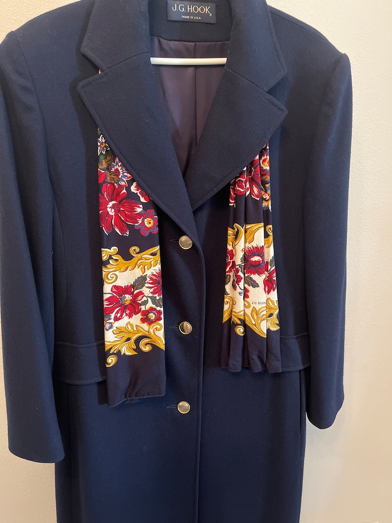 J G HOOK Classic Full Length Navy Wool Coat Size L 1214 Etsy