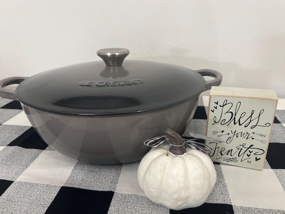 Le Creuset #26 OYSTER GRAY 4.25 Quart Chef's Oven Bouillabaisse