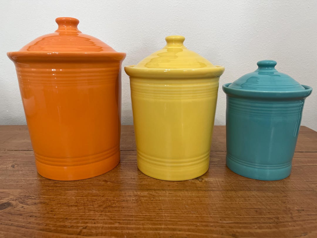 FIESTAWARE FIESTA LARGE CANISTER utensil CROCK turquoise blue NEW