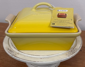 Le Creuset 2.5 Quart SOLEIL Heritage Square Casserole Shallow Stoneware Casserole Baking Dish